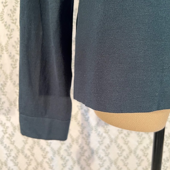 Doncaster Teal Green Silk Jersey Knit Long-Sleeve Shirt - Picture 5 of 9